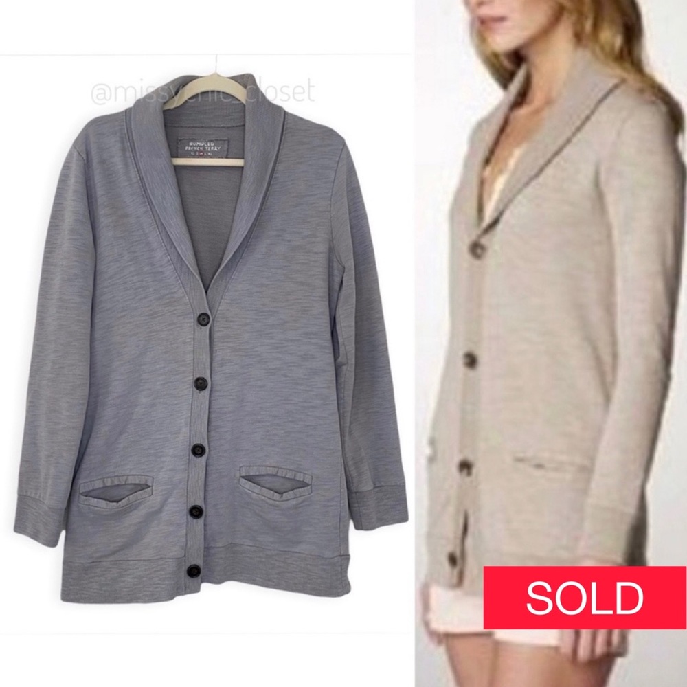 J.Crew Size Medium Women’s Rumpled French Terry Cardigan - Picture 1 of 13